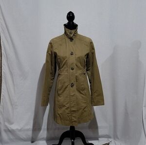 Eddie Bauer jacket olive green extra small trenchcoat outdoor utility rain coat